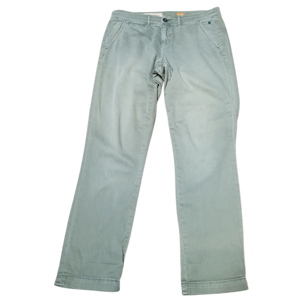 Pilcro and the Letterpress Light Green Hyphen Low-Rise Boyfriend Chinos-Size 28P - Picture 2 of 8
